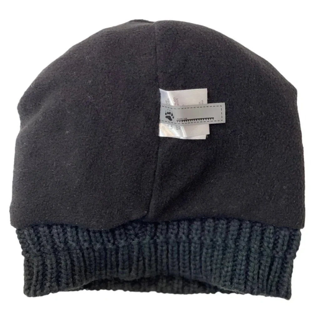 PANDA Winter Hat Toboggan Child's Size 2T—5T White Black Red Pompom Fleece Lined